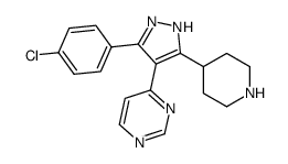 4-[3-(4-chlorophenyl)-4-piperidin-4-yl-1H-pyrazol-5-yl]pyrimidine结构式