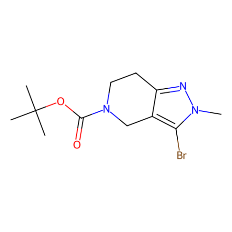 tert-butyl 3-bromo-2-methyl-6,7-dihydro-4H-pyrazolo[4,3-c]pyridine-5-carboxylate结构式