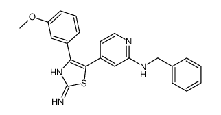 5-[2-(benzylamino)pyridin-4-yl]-4-(3-methoxyphenyl)-1,3-thiazol-2-amine结构式