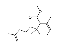 2,6-Dimethyl-6-(4-methyl-4-pentenyl)-2-cyclohexene-1-carboxylic acid methyl ester structure