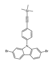 2,7-dibromo-9-(4-trimethylsilanylethynylphenyl)-9H-carbazole Structure