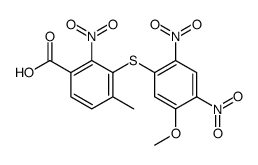 3-(5-methoxy-2,4-dinitrophenyl)sulfanyl-4-methyl-2-nitrobenzoic acid Structure