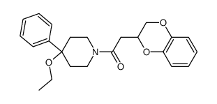 1-(1,4-benzodioxan-2-yl-acetyl)-4-ethoxy-4-phenylpiperidine结构式