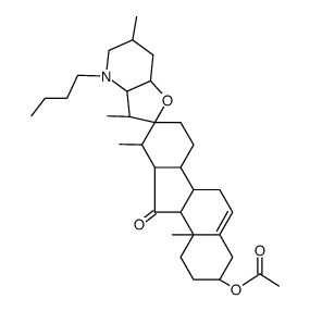 (13R)-3β-(Acetyloxy)-28-butyl-17,23β-epoxy-12β,13α-dihydroveratraman-11-one structure