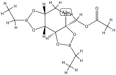 2-O,3-O:4-O,5-O-Bis(ethylboranediyl)-β-D-fructopyranose 1-acetate Structure