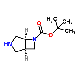 (1R,5S)-3,6-二氮杂双环[3.2.0]庚烷-6-羧酸叔丁酯结构式