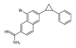 8-bromo-6-(2-phenylcyclopropyl)naphthalene-2-carboximidamide结构式