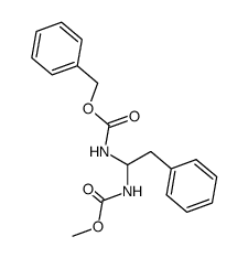 N-(benzyloxycarbonyl)-N'-(methyloxycarbonyl)1,1-diamino-2-phenylethane结构式