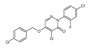 4-chloro-2-(4-chloro-2-fluorophenyl)-5-[(4-chlorophenyl)methoxy]pyridazin-3-one Structure