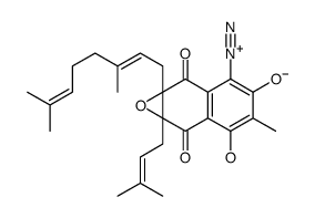 3-diazonio-1a-[(2E)-3,7-dimethylocta-2,6-dienyl]-4-hydroxy-5-methyl-7a-(3-methylbut-2-enyl)-2,7-dioxonaphtho[6,7-b]oxiren-6-olate结构式