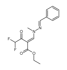 ethyl 4,4-difluoro-2-[1-{N-methyl-N'-[1-phenylmethylidene]hydrazino}-methylidene]-3-oxobutyrate Structure