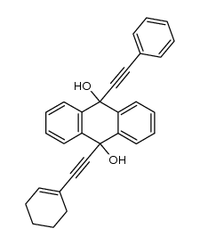 9-[Δ1-Cyclohexenyl-ethinyl]-10-phenylethinyl-9,10-dihydroxy-9,10-dihydro-anthracen结构式