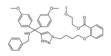 2-(4-{4-[benzylamino-bis-(4-methoxy-phenyl)-methyl]-[1,2,3]triazol-1-yl}-butoxy)-benzoic acid 2-methoxy-ethyl ester Structure