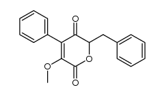 3-methoxy-4-phenyl-6-(phenylmethyl)-2H-pyran-2,5(6H)-dione结构式