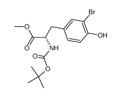 methyl (S)-2-tert-butoxycarbonylamino-3-(3-bromo-4-hydroxyphenyl)propanoate结构式