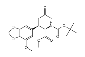 (2R,3R)-methyl 2-(tert-butoxycarbonylamino)-3-(7-methoxybenzo[d][1,3]dioxol-5-yl)-5-oxohexanoate Structure