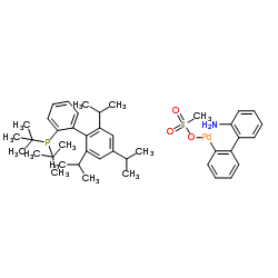 甲烷磺酸(2-二叔丁基膦基-2',4',6'-三异丙基-1,1'-联苯基)(2'-氨基-1,1'-联苯-2-基)钯(II) TBUXPHOS PD G3结构式