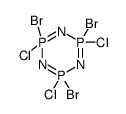 2,4,6-Tribromo-2,4,6-trichloro-2,2,4,4,6,6-hexahydro-1,3,5,2,4,6-triazatriphosphorine结构式