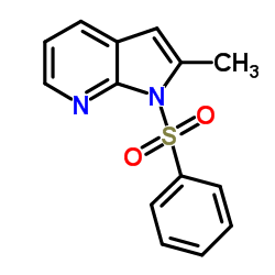 2-甲基-1-(苯磺酰基)-7-氮杂吲哚结构式