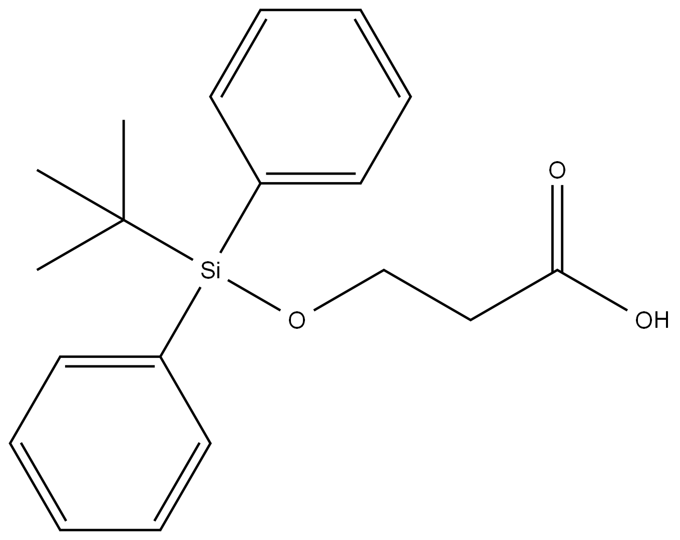 3-((叔丁基二苯基甲硅基)氧基)丙酸结构式