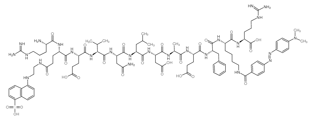 ARG-GLU: EDANS-GLU-VAL-ASN-LEU-ASP-ALA-GLU-PHE-LYS: DABCYL-ARG结构式