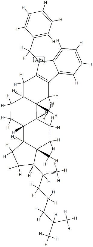 1'-Phenylmethyl-1'H-5α-cholest-2-eno[3,2-b]indole structure