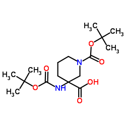 1,3-Piperidinedicarboxylicacid,3-[[(1,1-dimethylethoxy)carbonyl]amino]-,1-(1,1-dimethylethyl)ester(9CI) Structure