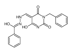 N'-[(1-benzyl-2,4,6-trioxo-1,3-diazinan-5-ylidene)methyl]benzohydrazide结构式