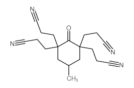 3-[1,3,3-tris(2-cyanoethyl)-5-methyl-2-oxo-cyclohexyl]propanenitrile structure