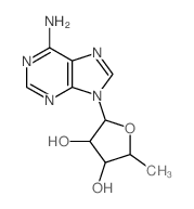 2-(6-aminopurin-9-yl)-5-methyl-oxolane-3,4-diol structure