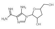 1H-Imidazole-4-carboximidamide,5-amino-1-(3-deoxy-b-D-erythro-pentofuranosyl)- structure