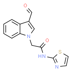 1H-Indole-1-acetamide,3-formyl-N-2-thiazolyl-(9CI) Structure