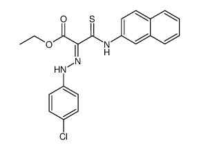 [(4-Chloro-phenyl)-hydrazono]-(naphthalen-2-ylthiocarbamoyl)-acetic acid ethyl ester结构式