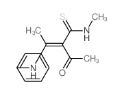 (E)-2-acetyl-3-anilino-N-methyl-but-2-enethioamide结构式