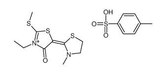 3-ethyl-4,5-dihydro-5-(3-methylthiazolidin-2-ylidene)-2-(methylthio)-4-oxothiazolium toluene-p-sulphonate结构式