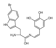 (2S)-2-amino-3-(6-bromo-1H-indol-3-yl)-N-[(E)-2-(3,4,5-trihydroxyphenyl)ethenyl]propanamide结构式