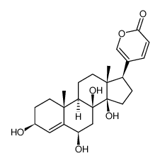 3β,6β,8,14-tetrahydroxy-14β-bufa-4,20,22-trienolide Structure