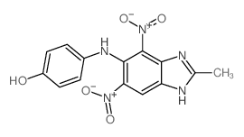 4-[(2-methyl-4,6-dinitro-1H-benzoimidazol-5-yl)amino]phenol结构式