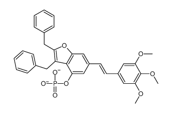 [2,3-dibenzyl-6-[2-(3,4,5-trimethoxyphenyl)ethenyl]-1-benzofuran-4-yl] phosphate Structure