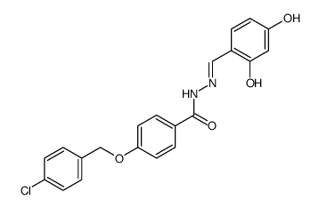 Benzoic acid, 4-[(4-chlorophenyl)methoxy]-, 2-[(2,4-dihydroxyphenyl)methylene]hydrazide Structure