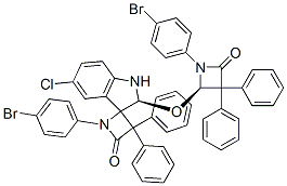 (s)-1-(4-bromophenyl)-2'-((r)-1-(4-bromophenyl)-4-oxo-3,3-diphenylazetidin-2-yloxy)-5'-chloro-3,3-diphenylspiro[azetidine-2.3'-indoline]-4-one Structure
