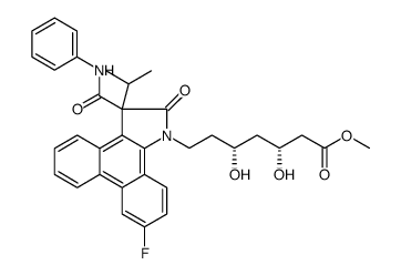 1H-Dibenz[e,g]indole-1-heptanoic acid, 9-fluoro-2,3-dihydro-β,δ-dihydroxy-3-(1-methylethyl)-2-oxo-3-[(phenylamino)carbonyl]-, methyl ester, (βR,δR)结构式