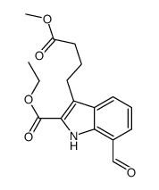 ethyl 7-formyl-3-(4-methoxy-4-oxobutyl)-1H-indole-2-carboxylate结构式