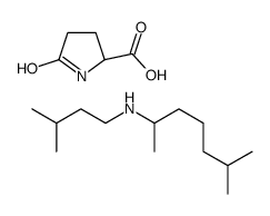 5-oxo-L-proline, compound with 1,5-dimethyl-N-(3-methylbutyl)hexylamine (1:1) Structure