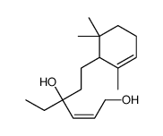 4-ethyl-6-(2,6,6-trimethylcyclohex-2-en-1-yl)hex-2-ene-1,4-diol结构式