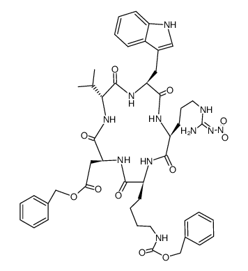 cyclo<-Trp-Arg(NO2)-Lys(Z)-Asp(OBzl)-D-Val-> Structure