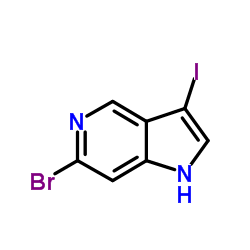 6-Bromo-3-iodo-1H-pyrrolo[3,2-c]pyridine结构式