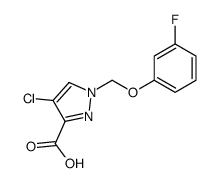 4-Chloro-1-[(3-fluorophenoxy)methyl]-1H-pyrazole-3-carboxylic acid structure