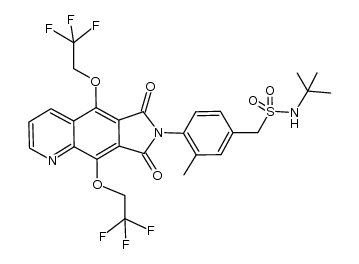 N-tert-butyl-1-(4-(6,8-dioxo-5,9-bis(2,2,2-trifluoroethoxy)-6H-pyrrolo[3,4-g]quinolin-7(8H)-yl)-3-methylphenyl)methanesulfonamide Structure