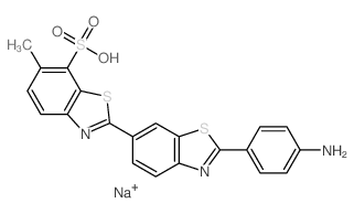 [2,6'-Bibenzothiazole]-7-sulfonicacid, 2'-(4-aminophenyl)-6-methyl-, sodium salt (1:1) picture